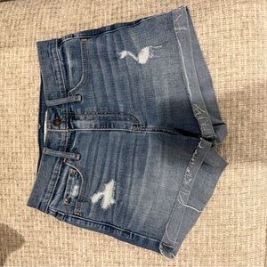 Abercrombie & Fitch Distressed Blue Jean Shorts